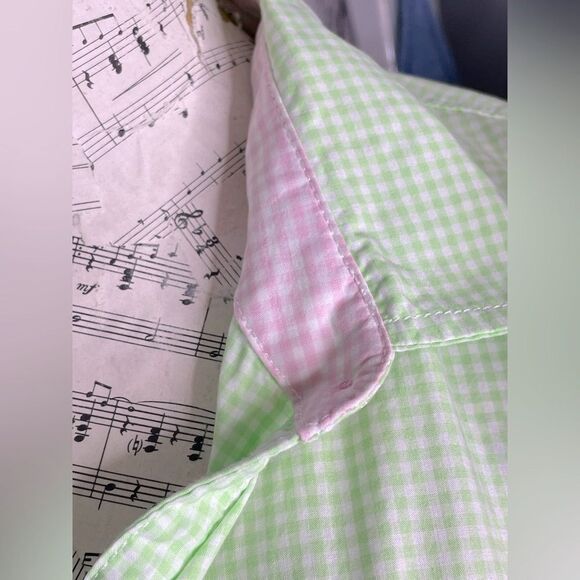 Lilly Pulitzer A Pea in the Pod Collection Maternity Top Green Gingham Checked M - Picture 7 of 10